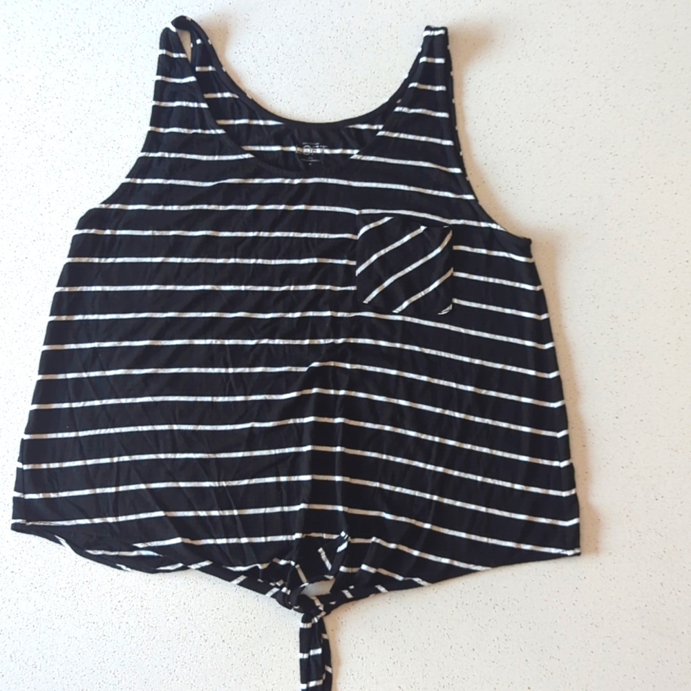 3/$15 Ann Taylor Loft Black and White Striped Tank Top